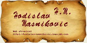 Hodislav Masniković vizit kartica